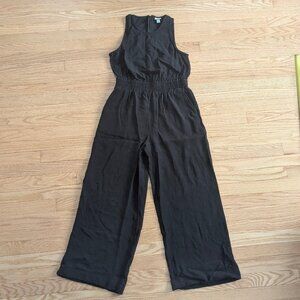 EUC A New Day Black Modern Gauze Jumpsuit Small Sleeveless Lightweight Wide Leg